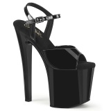 Charol 19 cm ENCHANT-709 negro zapatos pleaser con tacn alto