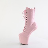 Charol 20 cm CRAZE-1040 Heelless plataforma botines pony rosa