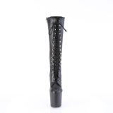 Charol 20 cm CRAZE-2023 Heelless plataforma botas pony negro