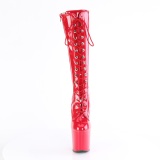 Charol 20 cm CRAZE-2023 Heelless plataforma botas pony rojo