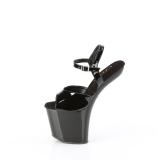 Charol 20 cm CRAZE-809 Heelless plataforma tacn alto pony negro