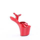 Charol 20 cm CRAZE-809 Heelless plataforma tacn alto pony rojo