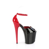 Charol 20 cm FLAMINGO-868 negro zapatos pleaser con tacn alto