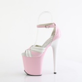 Charol 20 cm FLAMINGO-884 rosa zapatos pleaser con tacn alto