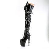 Charol 20 cm RAPTURE-3028 crneo plataforma botas altas tacn