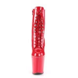 Charol 20 cm XTREME-1020 botines tacn alto con cordones rojos