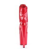 Charol 20 cm XTREME-1020 botines tacn alto con cordones rojos