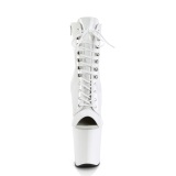 Charol 20 cm XTREME-1021 botines tacn aguja blancos