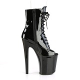 Charol 20 cm XTREME-1021 botines tacn aguja negros