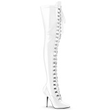 Charol blancos 13 cm SEDUCE-3024 botas altas tacn de aguja para hombres