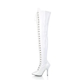 Charol blancos 13 cm SEDUCE-3024 botas altas tacn de aguja para hombres