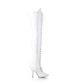 Charol blancos 13 cm SEDUCE-3024 botas altas tacn de aguja para hombres