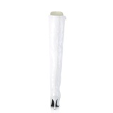 Charol blancos 13 cm SEDUCE-3024 botas por encima de la rodilla con cordones