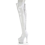 Charol blancos 18 cm ADORE-3063 botas por encima de la rodilla con cordones