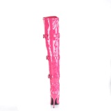 Charol fucsia 13 cm SEDUCE-3028 botas por encima de la rodilla con cordones