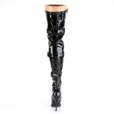 Charol negros 13 cm SEDUCE-3028 botas por encima de la rodilla con cordones