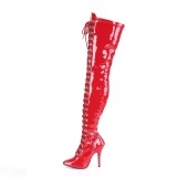 Charol rojo 13 cm SEDUCE-3024 botas altas tacn de aguja para hombres