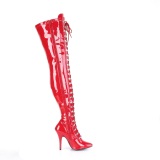 Charol rojo 13 cm SEDUCE-3024 botas altas tacn de aguja para hombres