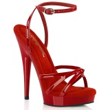 Charol rojo sandalias de tacones de aguja 15 cm Fabulicious SULTRY-638