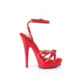 Charol rojo sandalias de tacones de aguja 15 cm Fabulicious SULTRY-638