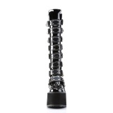 Cua alta 14 cm S815 plataforma botas mujer con hebilla negro LA