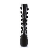 Cua alta 14 cm S815 plataforma botas mujer con hebilla negro LA