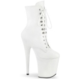 FLAMINGO-1020 20 cm botines de tacn altos pleaser blanco