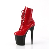 FLAMINGO-1020 20 cm botines de tacn altos pleaser rojo