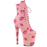 FLAMINGO-1020KISSES 20 cm botines de tacn altos pleaser rosa