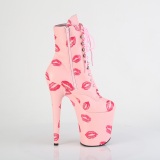 FLAMINGO-1020KISSES 20 cm botines de tacn altos pleaser rosa