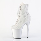 FLAMINGO-1020RM 20 cm botines de tacn altos pleaser strass plata