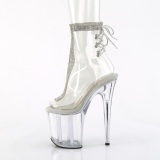 FLAMINGO - 20 cm botines de tacn altos pleaser strass transparentes