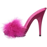 Fucsia 13 cm POISE-501F Tacn plumas de marabu Mules Calzado