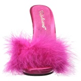 Fucsia 13 cm POISE-501F Tacn plumas de marabu Mules Calzado