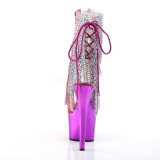 Fucsia 18 cm ADORE-1017RSF botines con flecos de mujer tacn altos