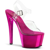 Fucsia Transparente 18 cm SKY-308 Plataforma Tacones de Aguja