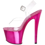 Fucsia Transparente 18 cm SKY-308 Plataforma Tacones de Aguja