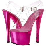 Fucsia Transparente 18 cm SKY-308 Plataforma Tacones de Aguja