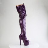 Glitter Violeta 18 cm ADORE-3020GP tacones botas altas por encima de la rodilla con cordones