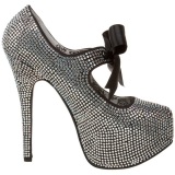 Gris Piedras Strass 14,5 cm Burlesque TEEZE-04R Plataforma Zapato Saln