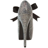 Gris Piedras Strass 14,5 cm Burlesque TEEZE-04R Plataforma Zapato Saln