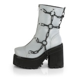 Gris Vegano 12 cm ASSAULT-66 lolita botines tacn ancho plataforma