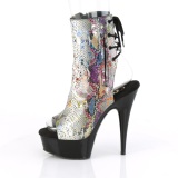 Gris transparente 15 cm DELIGHT-1018SP botines de striptease