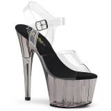 Gris transparente 18 cm ADORE-708T Zapatos de striptease