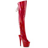 Holograma 18 cm ADORE-3019HWR botas altas punta abierta con cordones rojo