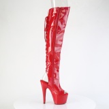 Holograma 18 cm ADORE-3019HWR botas altas punta abierta con cordones rojo