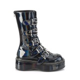 Holograma 5 cm EMILY-330 plataforma botas de mujer con hebillas