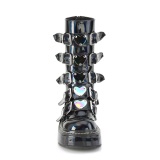 Holograma 5 cm EMILY-330 plataforma botas de mujer con hebillas