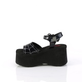 Holograma 6,5 cm DemoniaCult FUNN-10 emo lolita zapatos sandalias con cua alta plataforma