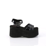 Holograma 6,5 cm DemoniaCult FUNN-10 emo lolita zapatos sandalias con cua alta plataforma